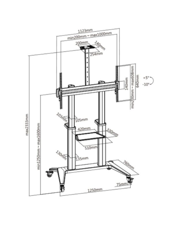 Soporte para videowall de 55" - 100" / móvil - Imagen 2