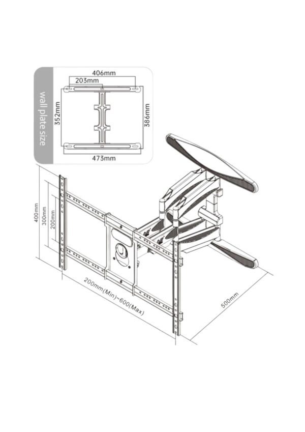 Soporte de pared móvil de 55" - 85" para display/ smart board - Imagen 2