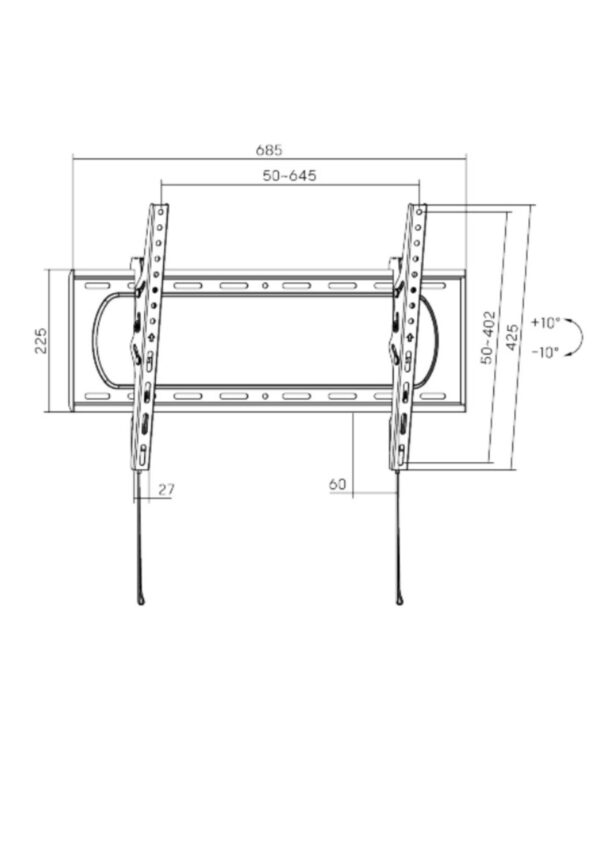 Soporte de pared de 37" - 80" para display/ smart board - Imagen 2