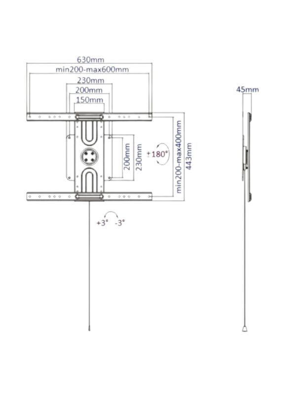 Soporte de pared movil de 37" - 80" para display/smart board - Imagen 2