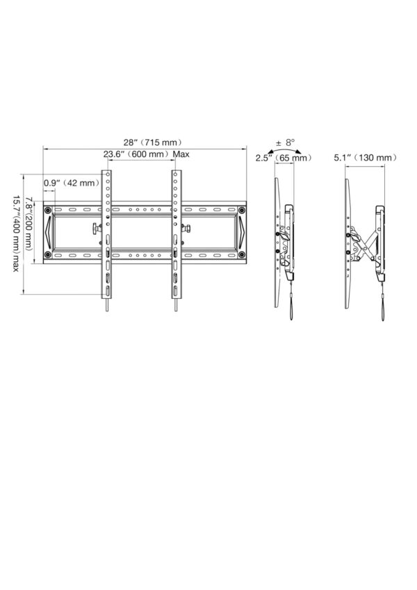 Soporte de pared con inclinación de 65" - 90" para display/ smart board - Imagen 2