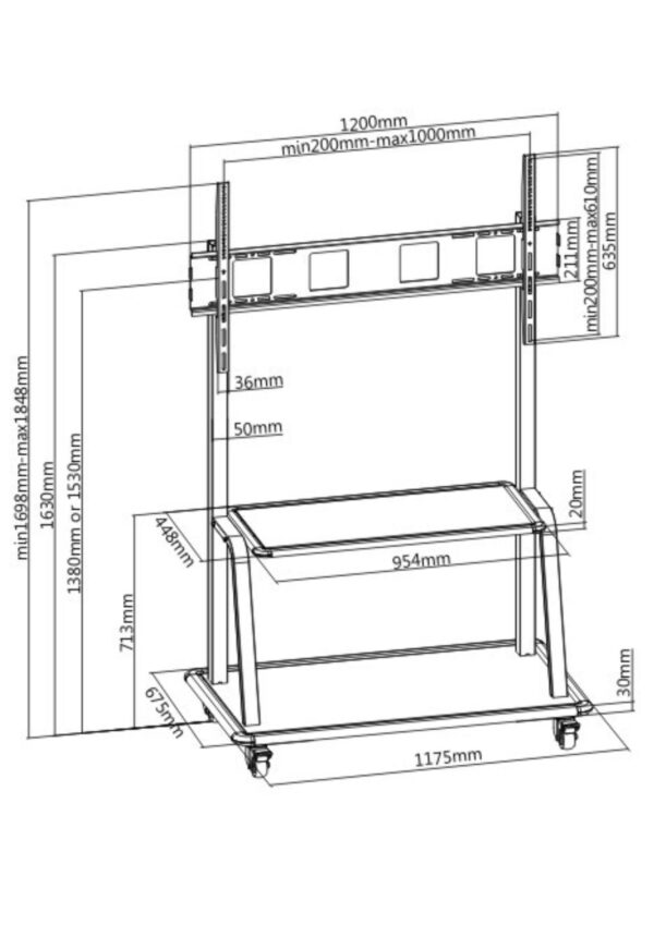 Soporte para videowall de 55" - 100" / móvil - Imagen 2