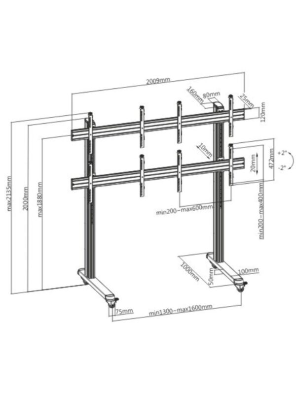Soporte para videowall de 45" - 55" / móvil - Imagen 2
